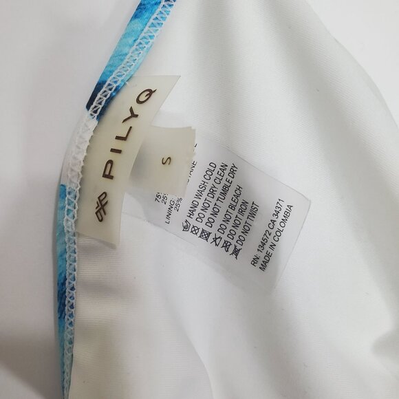 PILYQ Womens Wailea Kai Twist Halter Top Small Palm Leaf Stretchy Beach Coastal - Picture 5 of 10